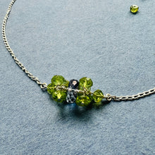 Sterling Silver Blue quartz and Peridot Healing Necklace