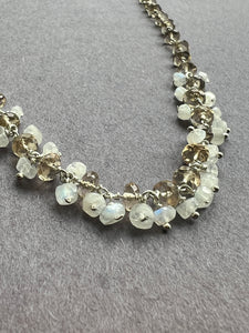 Champagne quartz and Moonstone Sterling silver necklace