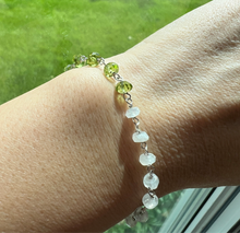 Peridot and moonstone Sterling silver Healing bracelet