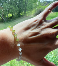 Peridot and moonstone Sterling silver Healing bracelet
