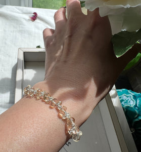 Champagne quartz and Citrine Sterling silver healing bracelet