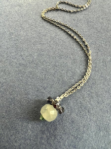 Labradorite and beryl(Emerald family)Sterling silver healing necklace
