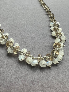 Champagne quartz and Moonstone Sterling silver necklace