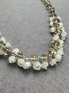 Champagne quartz and Moonstone Sterling silver necklace