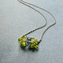 Sterling Silver Blue quartz and Peridot Healing Necklace