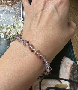 Amethyst and Garnet Sterling silver Healing bracelet