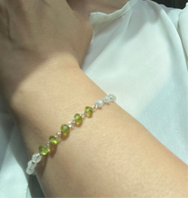 Peridot and moonstone Sterling silver Healing bracelet