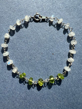 Peridot and moonstone Sterling silver Healing bracelet