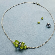 Sterling Silver Blue quartz and Peridot Healing Necklace