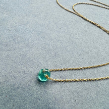 14K Yellow gold Blue Apatite pendant adjustable healing necklace