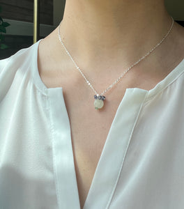 Labradorite and beryl(Emerald family)Sterling silver healing necklace