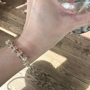 Champagne quartz and Citrine Sterling silver healing bracelet