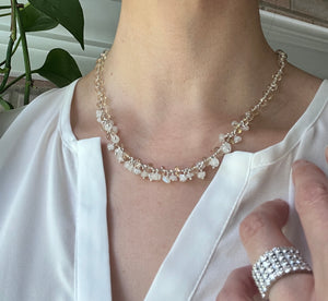 Champagne quartz and Moonstone Sterling silver necklace