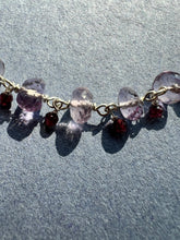Amethyst and Garnet Sterling silver Healing bracelet