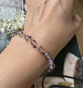 Amethyst and Garnet Sterling silver Healing bracelet