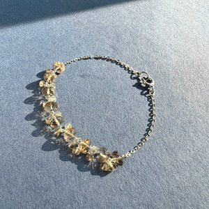 Champagne quartz and Citrine Sterling silver healing bracelet
