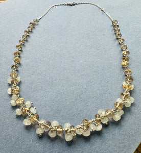 Champagne quartz and Moonstone Sterling silver necklace
