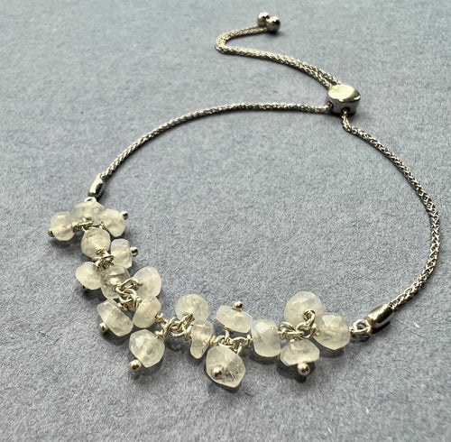 Sterling silver Moonstone adjustable Healing bracelet