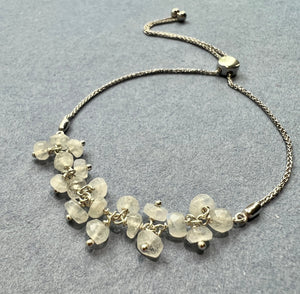 Sterling silver Moonstone adjustable Healing bracelet