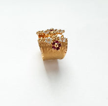 14K Yellow Gold Pink sapphire and Diamond ring