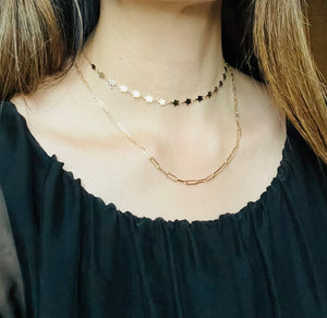 Italian ORO Paper clip chain necklace