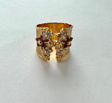 14K Yellow Gold Pink sapphire and Diamond ring