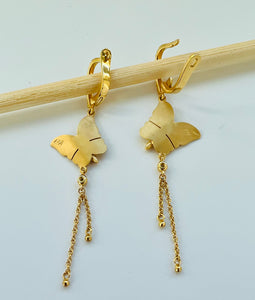 Yellow gold and diamond Butterfly earrings