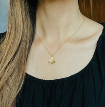 Yellow gold and Diamond Butterfly pendant necklace