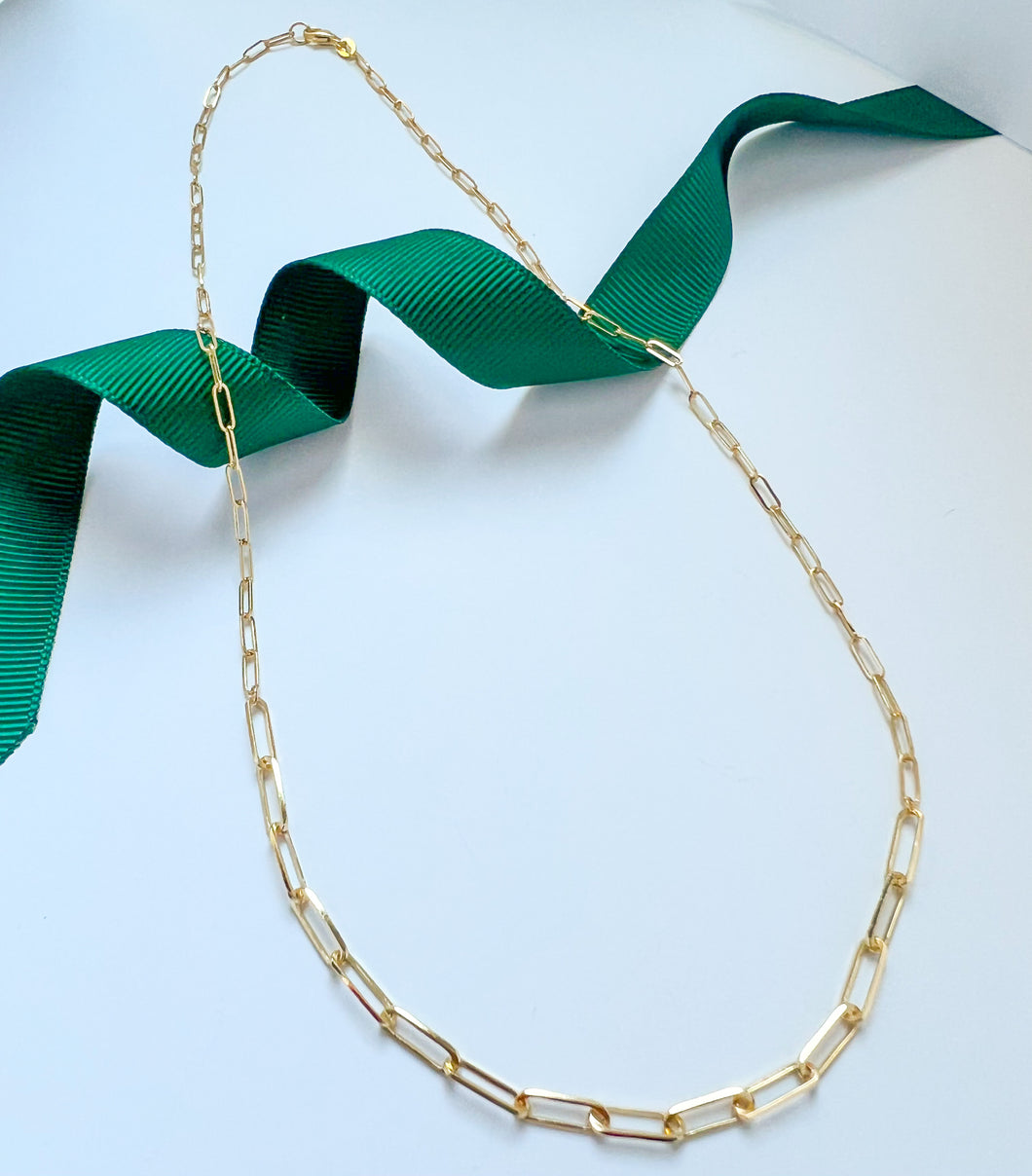 Italian ORO Paper clip chain necklace