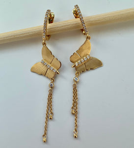 Yellow gold and diamond Butterfly earrings