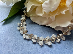 Champagne quartz and Moonstone Sterling silver necklace