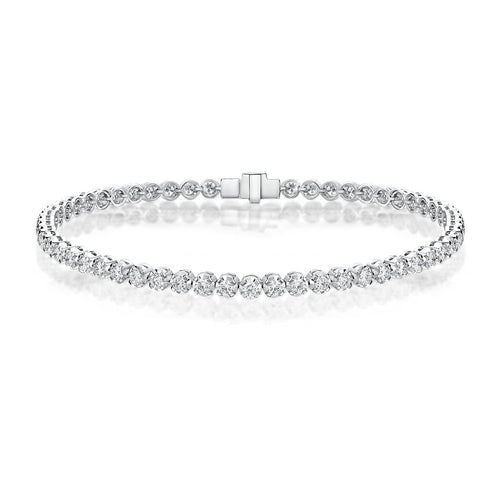 18K White Gold Diamond Line Tennis Bracelet