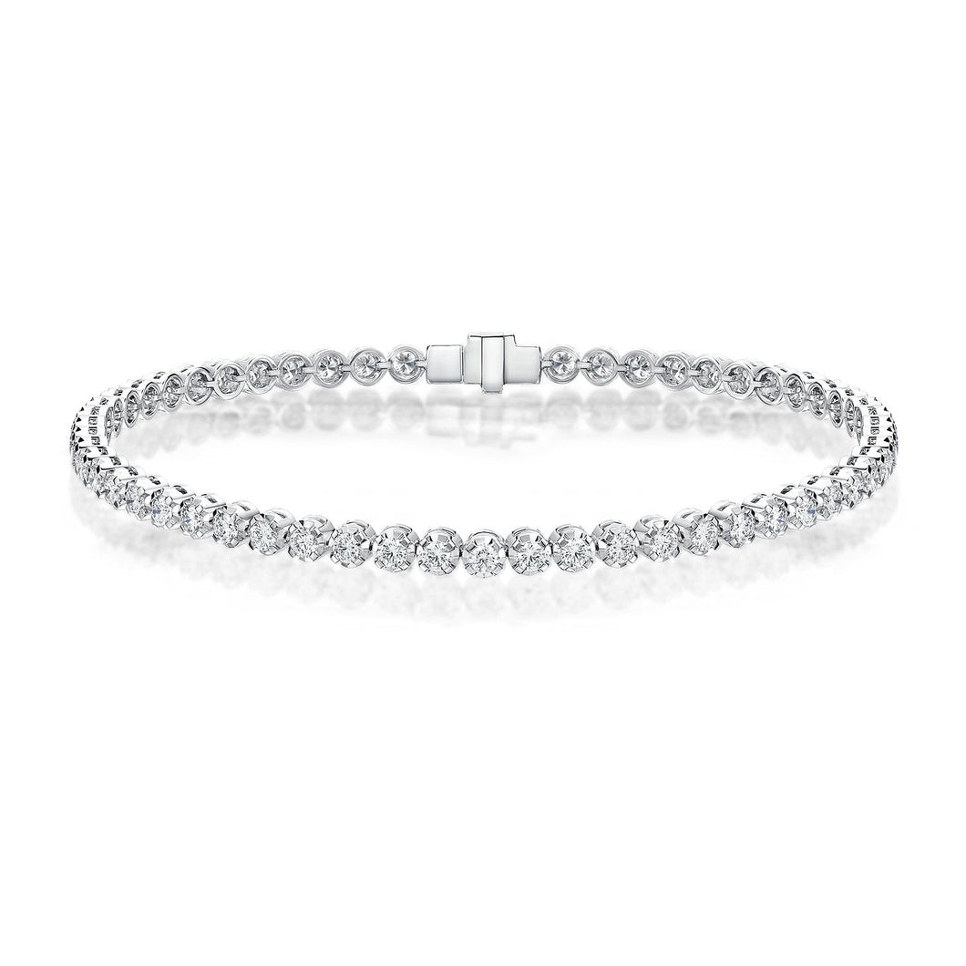 18K White Gold Diamond Line Tennis Bracelet