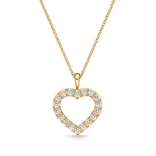 18K Rose Gold Classic Diamond Heart Pendant Necklace