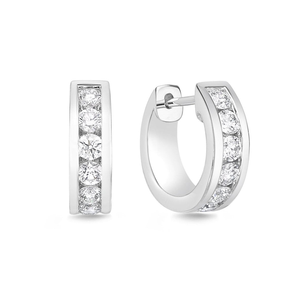 Chanel Set Diamond Huggies Earrings • Angel's Diamond