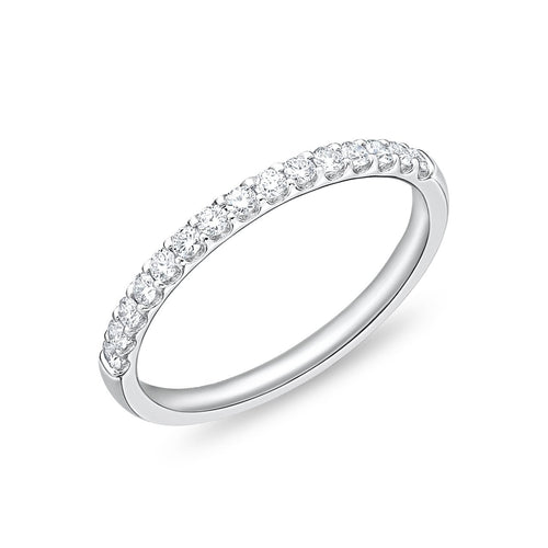 18K White Gold Diamond Wedding Band Ring