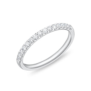 18K White Gold Diamond Wedding Band Ring