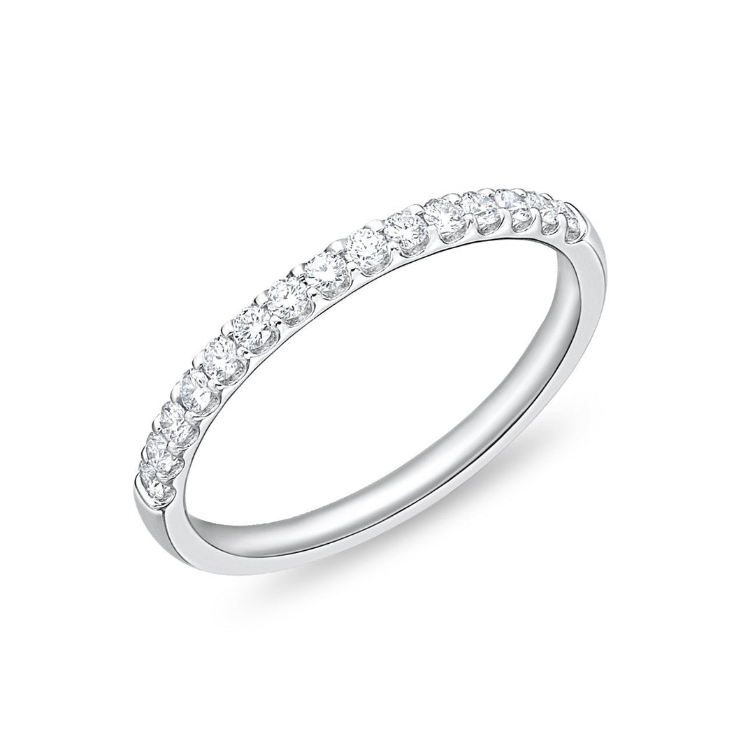 18K White Gold Diamond Wedding Band Ring