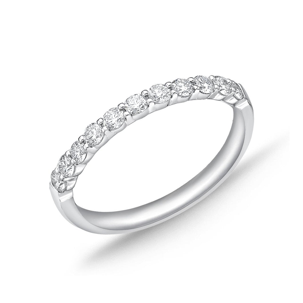 18K White Gold Diamond Wedding Band Ring
