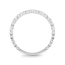18K White Gold stackable Diamond Milgrain band Ring