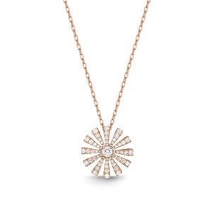 18K Rose Gold Floral Diamond Fashion Necklace