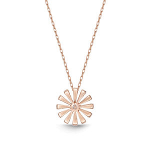 18K Rose Gold Floral Diamond Fashion Necklace