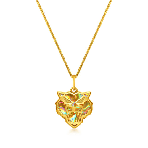 24K Allure Tiger Gallery Pendant with 24K Gold Chain