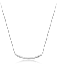 18K White Gold bar smiley face necklace