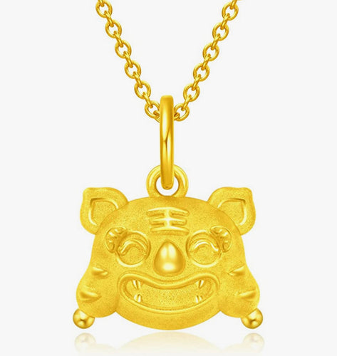 ChowTaiFook Year of Tiger Fortunate Baby Head Cap Charm pendant