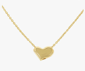 18K Yellow Gold Heart Necklace