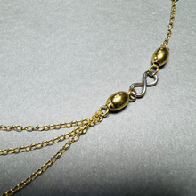 14K Italian Yellow & White Gold Infinity Three strands chain necklace