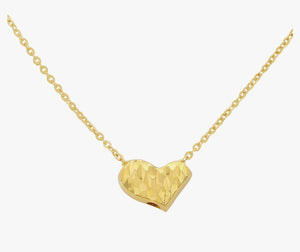 18K Yellow Gold Heart Necklace