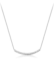 18K White Gold bar smiley face necklace