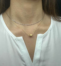 Italian ORO 14K Yellow Gold floating Satin Ball pendant necklace